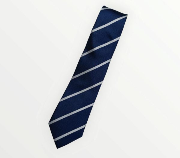 Corbata azul con lineas blancas - Imagen 2