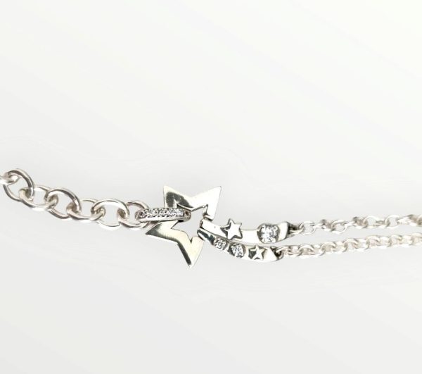 Pulsera de cadena doble y estrella - Imagen 4