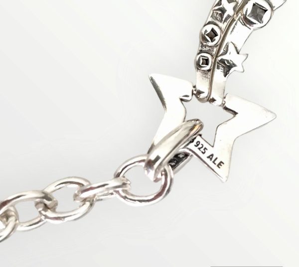 Pulsera de cadena doble y estrella - Imagen 3