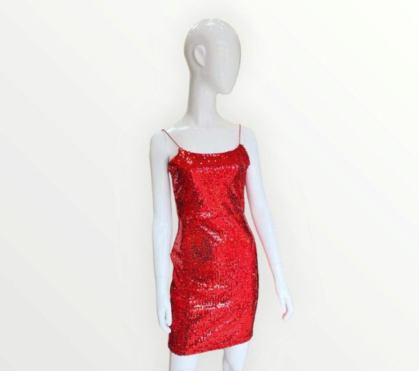 Vestido Corto de Lentejuelas Rojo