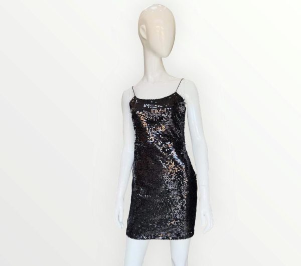 Vestido Corto de Lentejuelas Negro