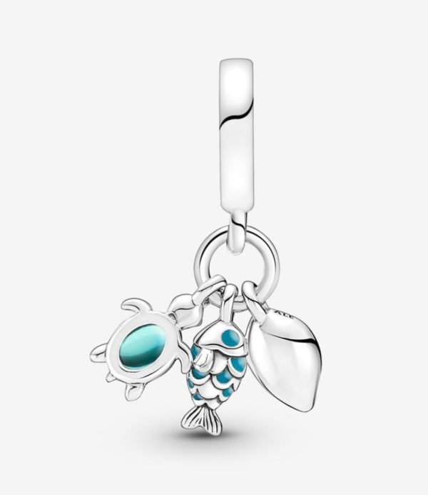 Charm Colgante Triple Pez, Tortuga Marina y Concha - Imagen 3