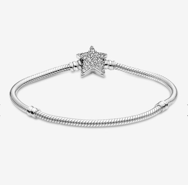 Brazalete de Cadena de Serpiente con Broche de Cierre de Estrella Asimétrica - Imagen 4