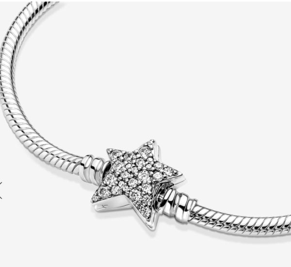 Brazalete de Cadena de Serpiente con Broche de Cierre de Estrella Asimétrica - Imagen 5