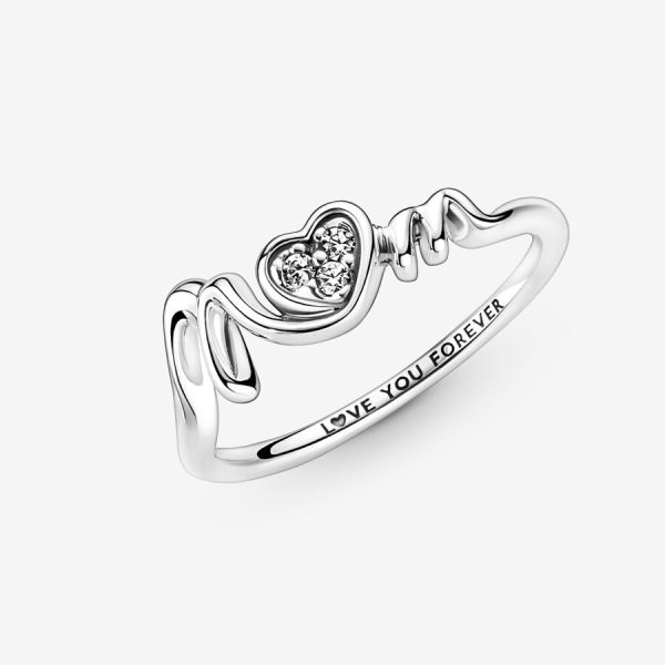 Anillo Corazón de Madre en Pavé