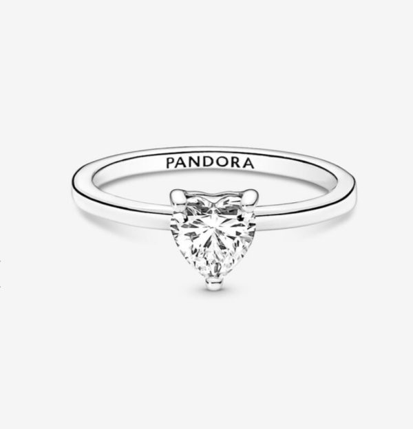 Anillo Solitario Corazón Brillante - Imagen 2