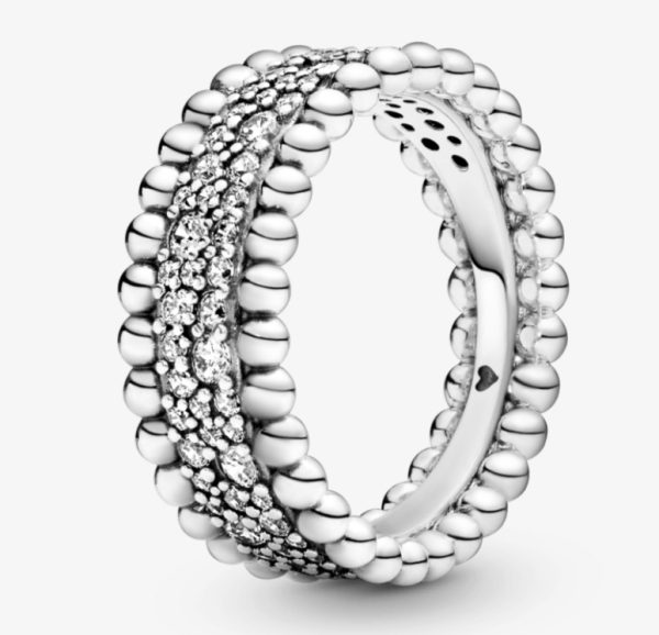 Anillo Banda de Abalorios y Pavé Pandora Plata Esterlina - Imagen 2