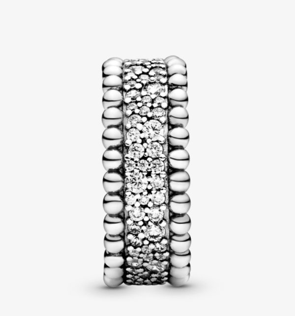 Anillo Banda de Abalorios y Pavé Pandora Plata Esterlina - Imagen 3