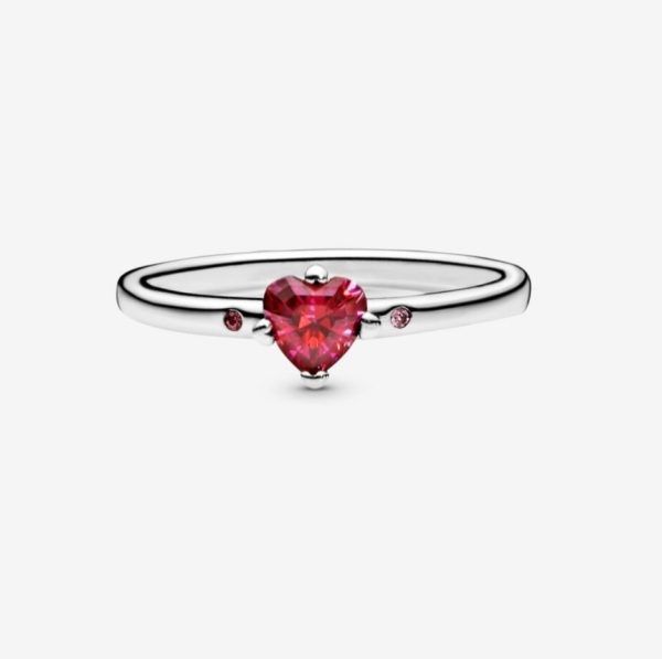 Anillo Corazón Rojo Reluciente - Imagen 2