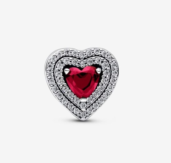 Charm Corazón Nivelado  Rojo Brillante - Imagen 2