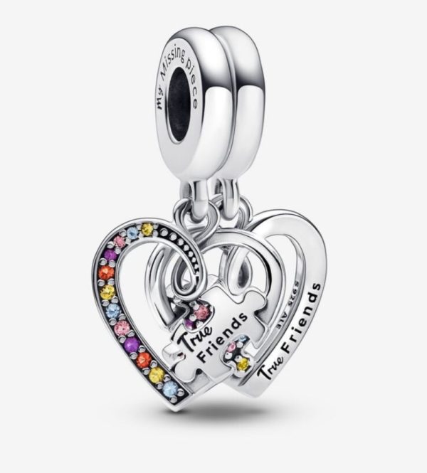 Charm Colgante Divisible Puzzle Corazones de la Amistad