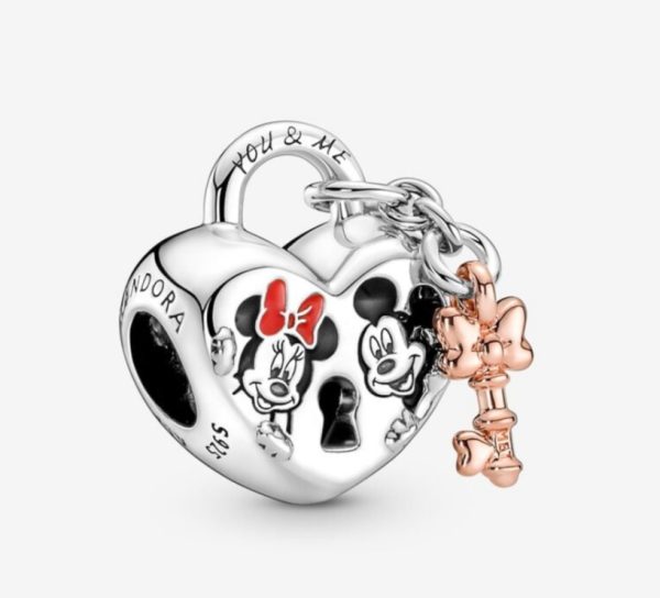 Charm Candado Mickey y Minnie Mouse de Disney