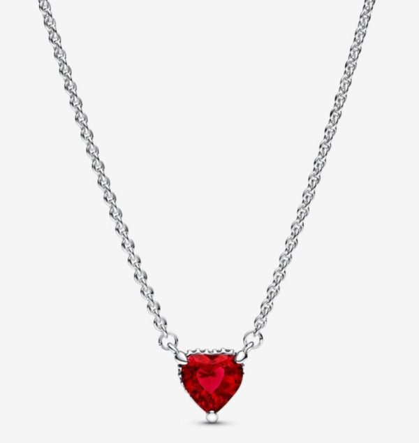 Collar Corazón Halo Rojo