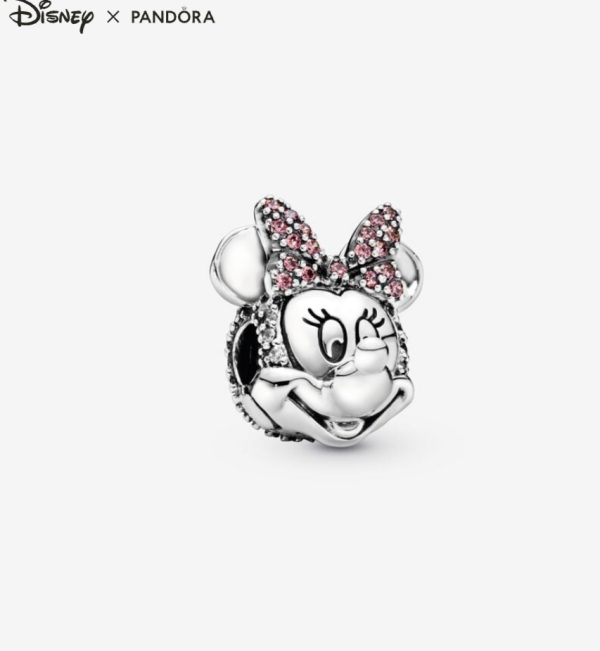 Colgante con Clip y Lazo en Pavé rosa de Minnie Mouse de Disney