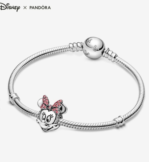 Colgante con Clip y Lazo en Pavé rosa de Minnie Mouse de Disney - Imagen 4