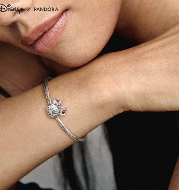 Colgante con Clip y Lazo en Pavé rosa de Minnie Mouse de Disney - Imagen 6