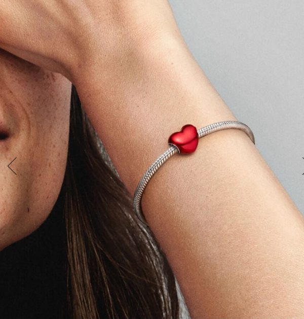 Charm Corazón Rojo Metálico - Imagen 3
