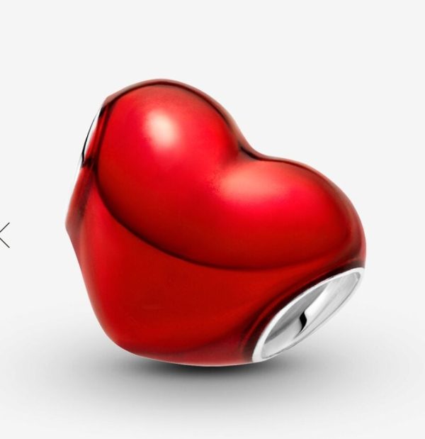 Charm Corazón Rojo Metálico - Imagen 2
