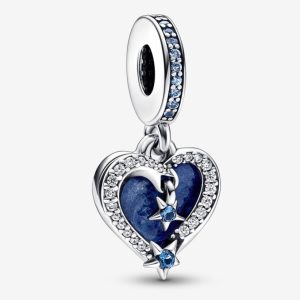 Charm Colgante Doble Corazón Estrella Fugaz