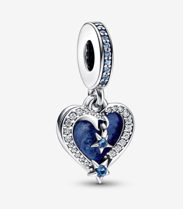 Charm Colgante Doble Corazón Estrella Fugaz