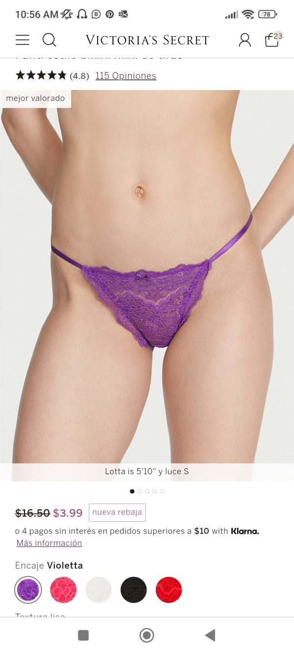 Victoria's Secret DREAM ANGELS Panti Estilo Bikini Mini de Tiras - Imagen 2