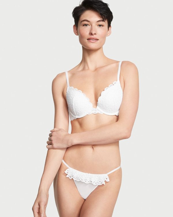 Victoria's Secret DREAMS ANGELS Panti Estilo Bikini de Tiras de Encaje Calado