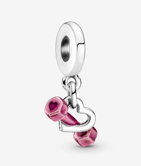 Charm Colgante Mancuerna y Corazón