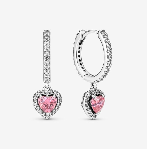 Pendientes de Aro Corazón Halo Brillante