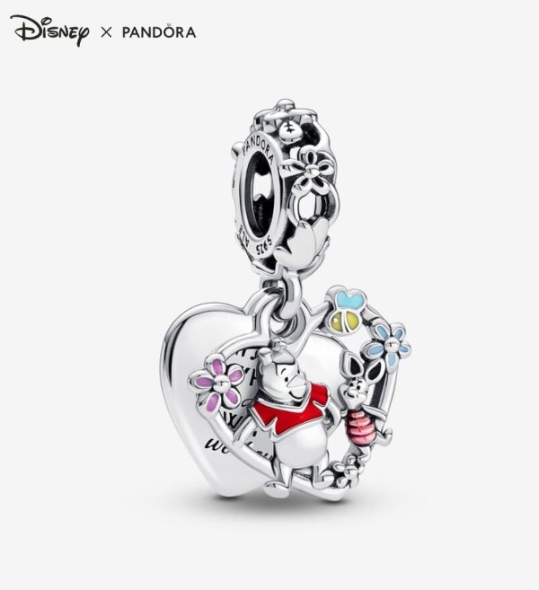 Charm Colgante Doble Winnie the Pooh y Piglet de Disney