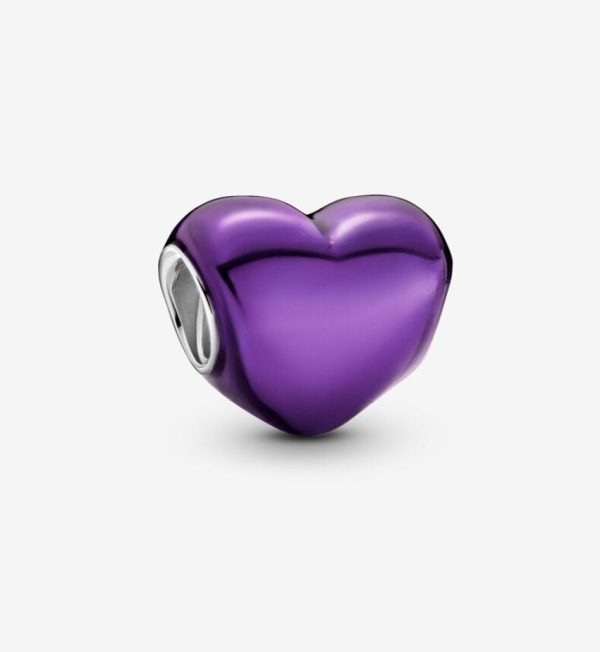 Charm Corazón Morado Metálico
