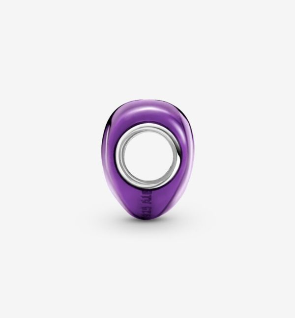 Charm Corazón Morado Metálico - Imagen 4