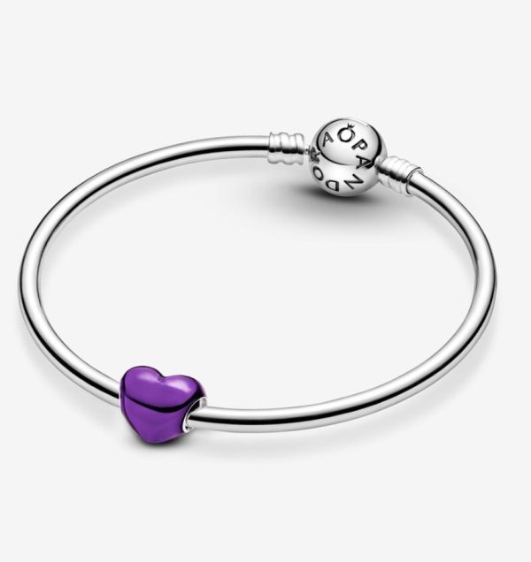 Charm Corazón Morado Metálico - Imagen 6
