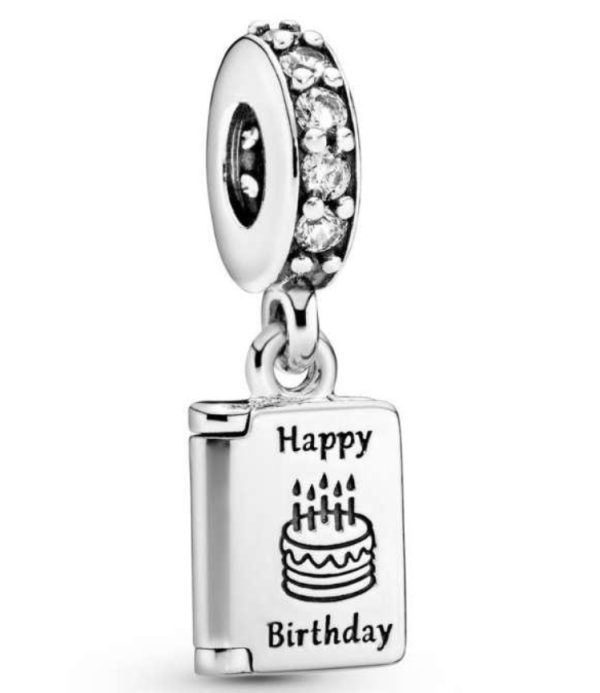 Charm Colgante Con Tarjeta de Cumpleaños