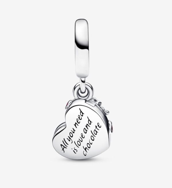 Charm Colgante Con Caja de Regalo de Chocolate y Corazón que se Puede Abrir - Imagen 3