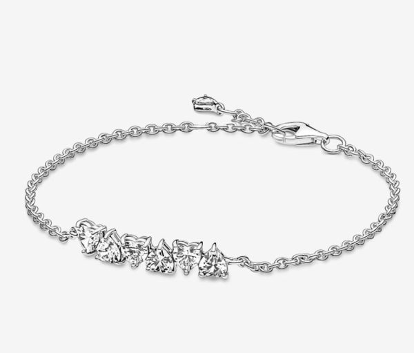 Pulsera de Cadena Corazones Sin Fin Brillantes