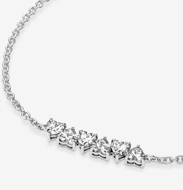 Pulsera de Cadena Corazones Sin Fin Brillantes - Imagen 4