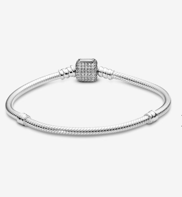 Pandora Moments Pulsera de Cadena de Serpiente con Cierre de Pavé Brillante - Imagen 3