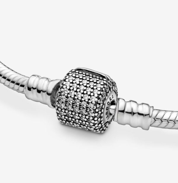 Pandora Moments Pulsera de Cadena de Serpiente con Cierre de Pavé Brillante - Imagen 4