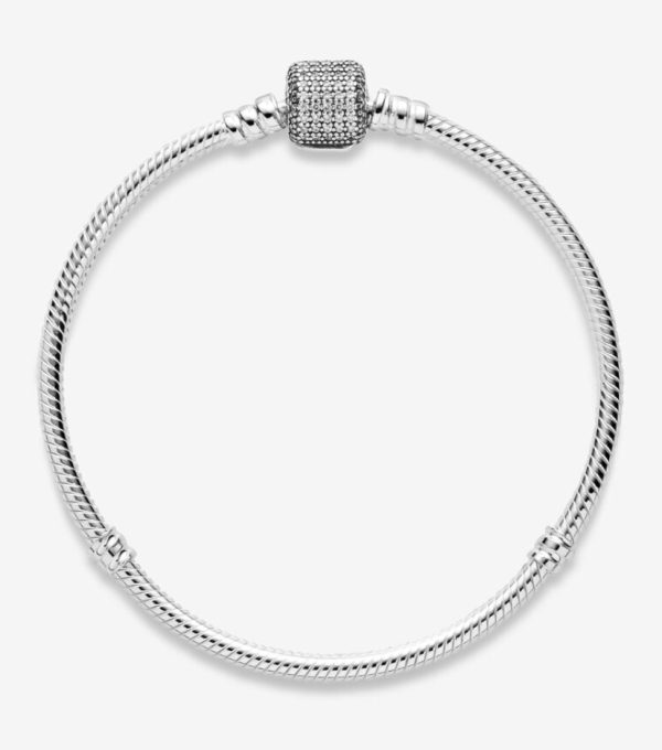 Pandora Moments Pulsera de Cadena de Serpiente con Cierre de Pavé Brillante - Imagen 5