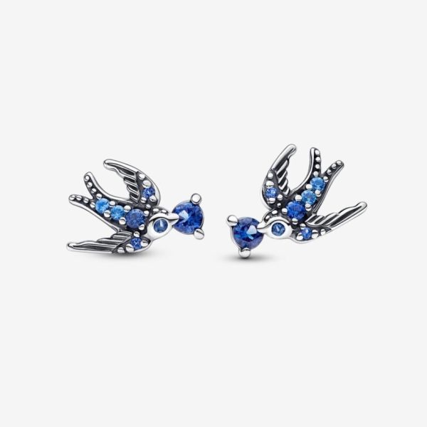 Pendientes de Botón Golondrina Brillante
