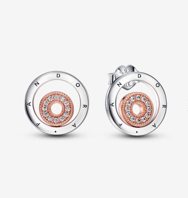 Pendientes de Botón Pandora Signature Logo Circulos