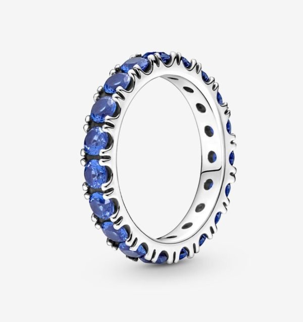 Anillo Eternity Brillante Azul Pandora Talla 8