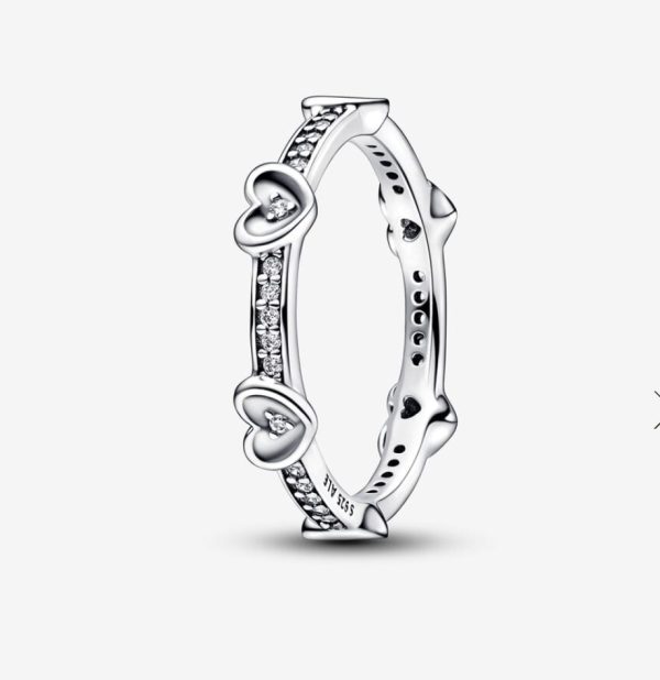 Anillo Corazones Radiantes Brillantes Pandora - Imagen 2