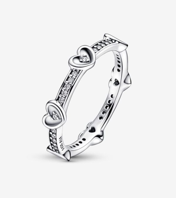 Anillo Corazones Radiantes Brillantes Pandora