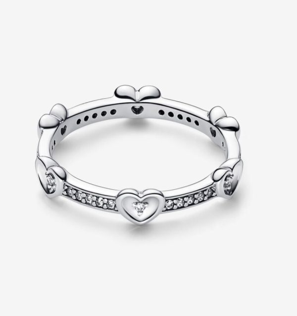 Anillo Corazones Radiantes Brillantes Pandora - Imagen 3