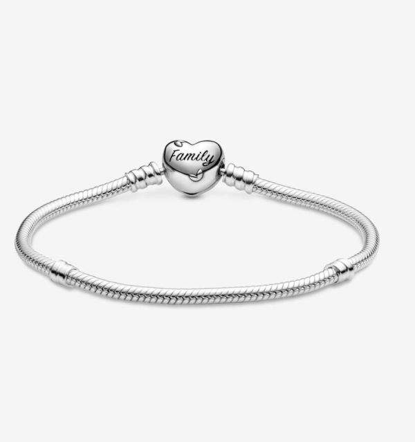 Pulsera Cadena de Serpiente con Cierre de Corazón Familiar - Imagen 5