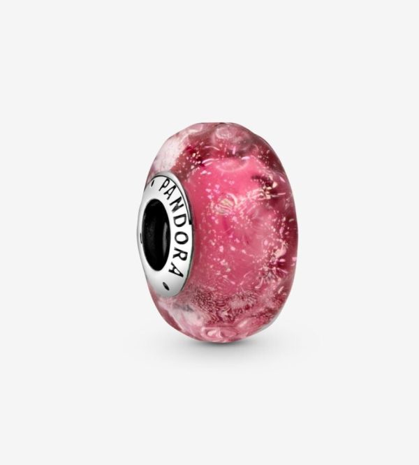 Charm de Cristal de Murano Rosa Fantasía Ondulado