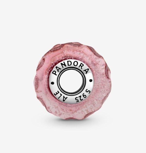 Charm de Cristal de Murano Rosa Fantasía Ondulado - Imagen 3