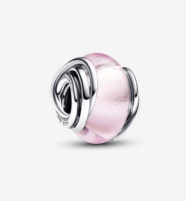 Charm de Cristal de Murano Rosa Envuelto
