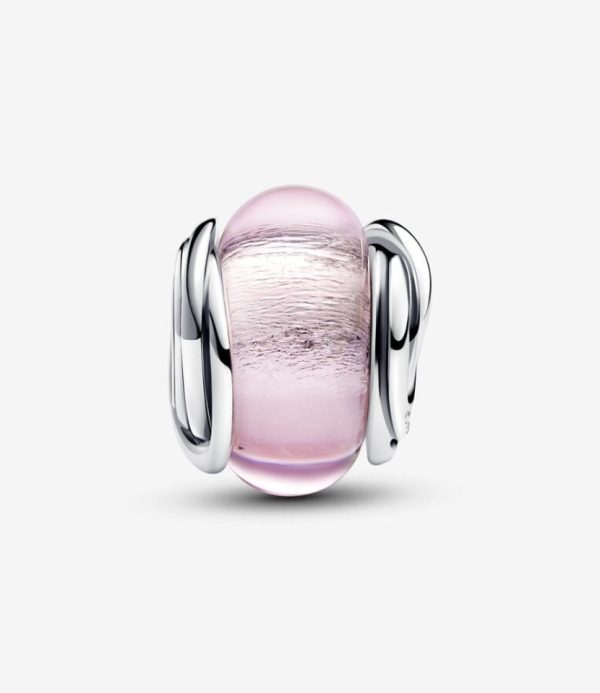 Charm de Cristal de Murano Rosa Envuelto - Imagen 2